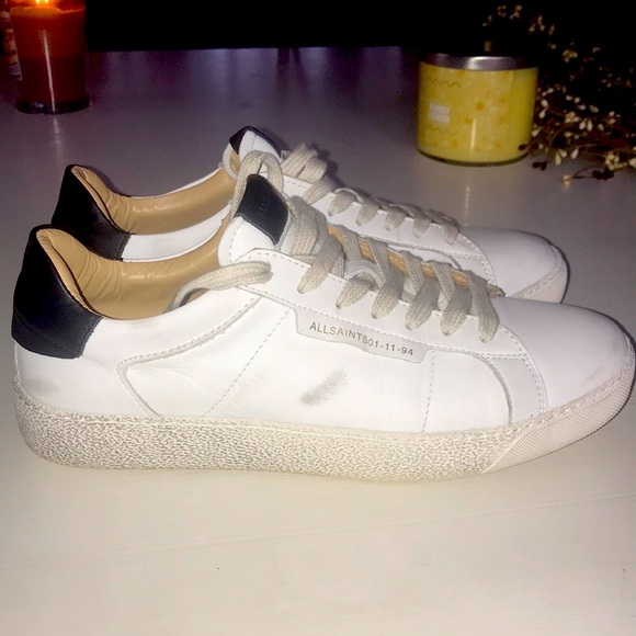 All Saints Shoes - All Saints white and black leather sneakers 39 US size 9